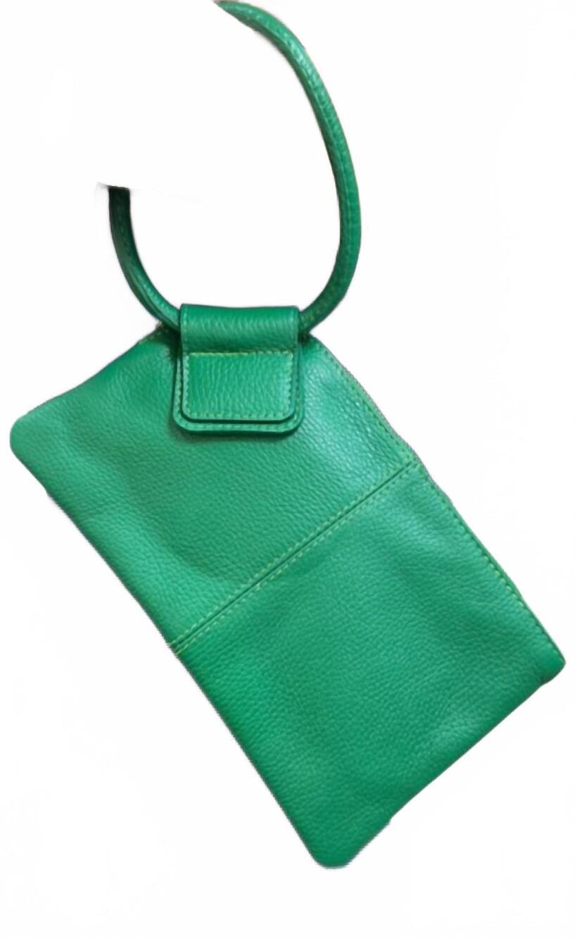 NEW DEBBIE KATZ women's monica leather clutch in green